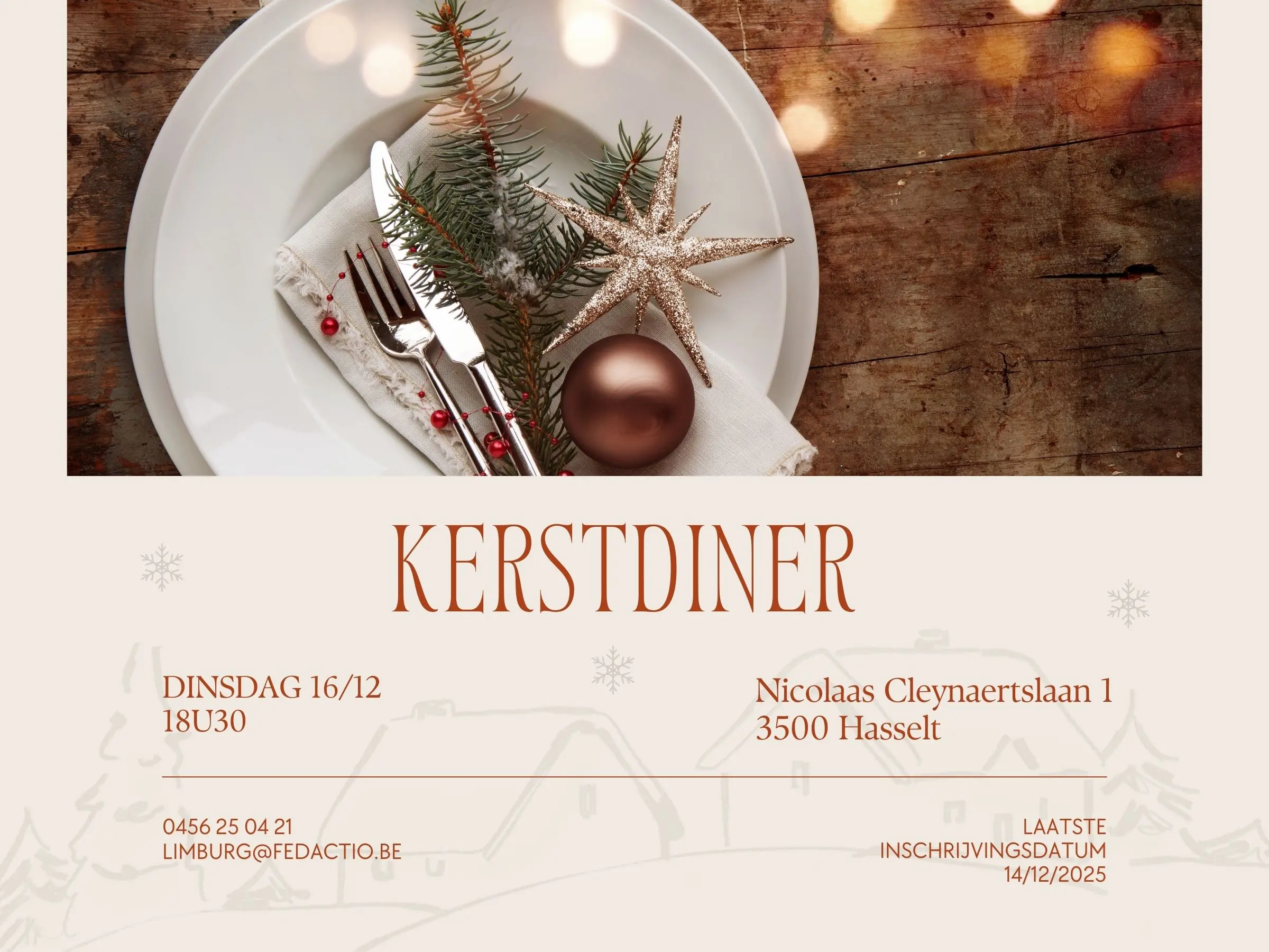 Kerstdiner Hasselt 16/12/2025